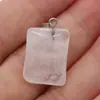 Exquisito colgante rectangular de piedra semipreciosa natural para accesorios de joyería DIY, fabricación de joyería artesanal, venta al por mayor