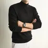 Suéter de Punto de Lana para Hombre Estilo New Old Money Otoño e Invierno, Cálido y Agradable para la Piel, Suéter Casual de Cuello Semi Alto, Ropa Versátil para Hombre