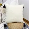 Funda de Cojín Amazon Home Ins Escandinava Trenzada con Borlas Funda de Cojín Lumbar de Cuero Empalmado Estampado
