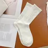 Calcetines blancos de encaje hasta la mitad de la pantorrilla, de malla hueca fina de verano, estilo Miu, inspirados en el ballet, sin costuras, holgados para el posparto