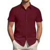 Camisas al por mayor de fabricante Verano Juvenil Casual de negocios Color liso Cárdigan simple Delgado de manga corta Ropa formal profesional