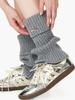 Etiqueta de Metal Gruesa Calcetines de Punto Cálidos Otoño e Invierno Calcetines Japoneses para Niñas Combinan con Todo Calcetines Apilados Zapatos Zapatos Cubre Zapatos Calcetines para Zapatos