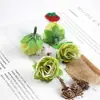 Flores de simulación capullos de té pequeños flores pequeñas cabezas de flores bodas flores artificiales flores de seda hecho a mano DIY flores decorativas cortinas de cuentas cuentas de hilo