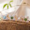 Pendientes de plata de ley S925 con forma de tesoro de color natural para mujer, ligeros, de lujo, de alta gama, con perlas, brillantes, exquisitos, sin decoloración.