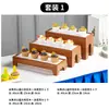 Adornos de Mesa de Postres Chinos Soporte de Exhibición Mesa de Buffet de Madera Estante para Pastel, Bocadillos, Sushi Mesa para Comida Fría y Hora del Té