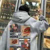 Sudadera Gruesa con Capucha Forrada de Polar para Pareja de Hombres, Estilo Bf Holgado de Moda Versátil Chaqueta Estilo Hong Kong Otoño e Invierno