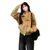 Chaqueta Corta de Béisbol Estilo Chanel Patchwork Retro Americano Ropa de Trabajo 2026 Primavera/Otoño Holgada Cuello Alto Chaqueta Superior para Mujer