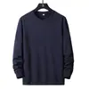 Nueva sudadera de punto para hombre estilo primavera y otoño sin capucha, cuello redondo, manga larga, casual, color liso, corte holgado