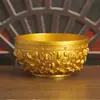 Novo Tigela Tesouro Cor Dourado Areia, Tigela Tesouro das Quatro Bênçãos, Tigela Tesouro Atrai Riqueza e Boa Sorte, Artesanato para Decoração de Casa