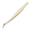 Pinzas para Pestañas Postizas de Fábrica, Rizador de Pestañas para Injerto de Artista de Pestañas, Clip de Pluma Dorada de Delfín, Herramienta de Clip para Florecimiento de Alta Precisión, Pinza para Cejas