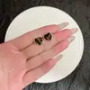 Pendientes Cuadrados Geométricos con Estampado de Leopardo Color Café Maillard Pequeños y Sencillos Versátiles para Ropa de Trabajo Oído Popular Otoño e Invierno