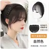 Peruca com Franja para Mulheres, Cabelo Artificial para Cobrir Cabelos Brancos, Redutora de Idade, Tranças Antiderrapantes, Peruca de Peça Única para Testa Natural com Franja