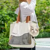 Bolso de hombro para mascotas al por mayor para perros pequeños, bolsa para gatos con cabeza abierta, bolso cruzado para gatos, transpirable y portátil, accesorios para mascotas