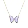 Collar de Mariposa de Cristal Transparente de Moda Transfronteriza Europea y Americana Collar con Colgante de Mariposa Modelo Elegante Portátil para Mujer