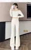 Pantalones de traje acampanados para mujer, nueva colección otoño/invierno 2026, de cintura alta, corte ajustado, pierna ancha, con caída fluida y largo hasta el suelo, campana en forma de herradura