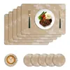 Manteles individuales de seda PU en stock, manteles de mesa de cuero, manteles individuales de hotel, manteles individuales de estilo occidental de doble cara, tapetes termoaislantes, venta al por mayor, impermeables y a prueba de aceite