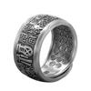 Anillo de apertura de moneda Wudi bañado en plata y cobre Wufu de plata tailandesa para hombre y mujer, anillo de dedo índice Fu de cien palabras de plata lisa, fabricantes