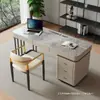 Escritorio y Silla de Pizarra de Lujo Ligero Estilo Italiano de Gama Alta para Uso en Casa, Escritorio de Escritura para Computadora Minimalista Moderno para Apartamentos Pequeños, Oficina Nórdica