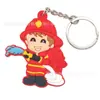 Em estoque fabricante chaveiro corpo de bombeiros silicone chave anime para e-commerce transfronteiriço Amazon Ali Internacional/