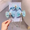 Colar com Presilha de Cabelo Infantil, Acessórios de Cabelo Frozen para Meninas, Joia de Corrente para Testa de Menininha, Adorno de Cabeça da Princesa Elsa, Acessórios de Cabelo