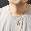 Venta caliente de comercio exterior, joyería para parejas, cadena de ropa que combina con todo, collar de acero inoxidable con colgante de mariposa de zarcillo hueco con corte de acero de titanio