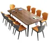 Mesa de Conferência Mesa Longa Mesa Minimalista Moderna Mesa Pequena para Sala de Conferência Faixa Longa Mesa de Jantar de Escritório Combinação de Mesa e Cadeira para Treinamento Leitura