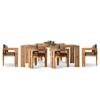 Muebles de teca para exterior, patio, villa, mesa larga, exterior, impermeable, jardín, terraza, ocio, mesa y silla de madera maciza, combinación