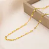 Fuente al por mayor Collar de labio de acero inoxidable Chapado en oro de 18 quilates Versátil Sin decoloración Accesorios de bricolaje con cadena Cadena de acero de titanio