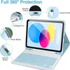 Adecuado para funda protectora de tableta iPad 16, funda de décima generación, magnético desmontable Air 110.9.7, teclado Bluetooth, 6 ranuras para bolígrafo, 13