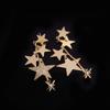 B705 Aretes estilo coreano con aretes de estrella de cinco puntas Aretes largos y elegantes para mujer Aretes de estrella hueca sin agujeros en las orejas para mujer