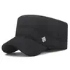 Gorro Plano Cálido de Lana Twill con Forro de Borrego, Estilo Nuevo de Invierno para Hombres de Mediana Edad y Mayores, Protector de Oídos, Resistente al Viento, de Algodón para Exteriores