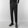 Pantalones de traje pequeños de lana estilo coreano para hombre otoño e invierno engrosados rectos con caída pantalones casuales de lana para hombre pantalones de traje cepillados para hombre