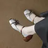 Zapatos de verano plateados para mujer con punta descubierta, nuevo estilo 2026, zapatos Mary Jane de estilo chino nuevo, zapatos de abuela con tacón grueso de estilo francés