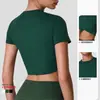 Top de Yoga Curto Irregular de Verão Esportivo Transfronteiriço Camiseta Manga Curta de Secagem Rápida para Corrida Moda Fitness Feminina