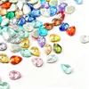 Pedras de strass para nail art com zircônia de base reta em formato de gota d'água, pedras de strass facetadas irregulares brilhantes em formato de flor para decoração de unhas