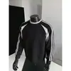 Em estoque: Outono de 2026 novo moletom masculino de alta qualidade em algodão chinês 380g com listras e blocos de cor, tamanho grande, top de marca da moda