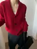 Cardigan de estilo 'old money' coreano para mujer, otoño 2026, cuello retorcido, 100% lana, abrigo suéter grueso de punto de cachemira para otoño e invierno