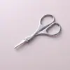 Tesoura de Beleza Redonda de Aço Inoxidável para Aparar Pelos do Nariz Sobrancelhas Área Íntima Tesoura Manual Portátil Unisex com Ponta Romba
