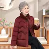 Abrigo Retro de Mamá Nuevo Otoño Invierno Chaqueta de Algodón con Relleno de Plumón Caliente de Terciopelo Ropa de Algodón Bordada Tallas Grandes Ropa para Personas Mayores