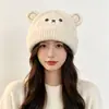 Bonito gorro de punto con orejas de gatito para mujer, cálido y protector para las orejas para otoño e invierno, versátil y estiliza el rostro, un gorro de moda