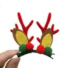 Ciervo de Navidad Cuerno Pinza para el Cabello Diadema Nuevo Cuerno Flocado Tocado Bola de Pelo Hongo de Navidad Pinza para el Cabello Evento Navideño Regalo
