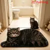 Alfombra de felpa temática de gato realista TEMU transfronteriza, imitación cachemir, alfombra gruesa para mesita de noche en el dormitorio, tapete absorbente para el baño