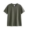 Uau Camiseta Pesada Personalizada 270g Algodão Puro Masculina e Feminina Algodão Solto Retro Ami Cáqui Cor Pura Manga Curta