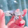 Pulseira de prata Sansheng Sanshi feminina 999 prata de lei pulseira de três círculos joia de prata pulseira de prata para namorada Dia dos Namorados Dia dos Namorados