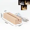 Base de Madera Maciza Lista para Usar Lámpara de Noche Rectangular Redonda Acrílico Cristal Base de Lámpara DIY Recargable Luminosa Base 3D