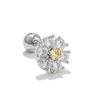 Estilo Pastoral Retro Dos Tonos Flor Hueso de Oreja Clavos Oro de 18K No Desvanecible Pendientes Pequeños Joyería para Piercing Transfronteriza Venta al por Mayor Exquisito