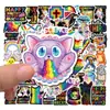 50 Adesivos Cartoon da Série Graffiti Arco-Íris, Adesivos Criativos DIY Cool e Modernos para Cadernos, Skateboards, Carros, Atacado