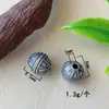 Accesorios de Joyería de Plata de Ley S925 Cuentas Pequeñas con Agujero Pasante Estilo Retro Vintage con Cristal Madera de Agarwood DIY Buena Auspiciosidad Cadena de Suministro Meilong