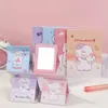 Espelho de Papel Fofo Estilo Coreano, Espelho Mini Portátil Dobrável para Dormitório de Estudante, Mesa