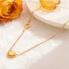 Collar de Acero de Titanio Llave Amor Corazón Inglés Accesorios Colgante Simple de Corazón de Melocotón Cadena para Suéter Cadena de Clavícula de Alta Gama